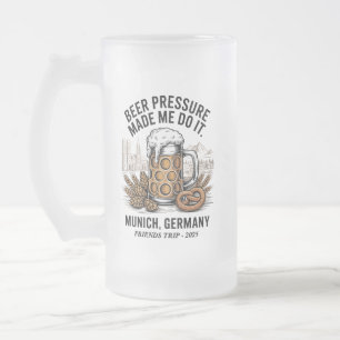 Caneca De Cerveja Vidro Jateado Trip Personalizada de Amigos Oktoberfest de Muniqu