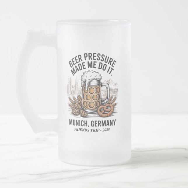 Caneca De Cerveja Vidro Jateado Trip Personalizada de Amigos Oktoberfest de Muniqu (Esquerda)