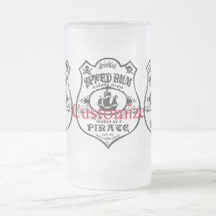 Caneca De Cerveja Vidro Jateado Troço_Troço Do Troço De Bebida Pirata De Rum