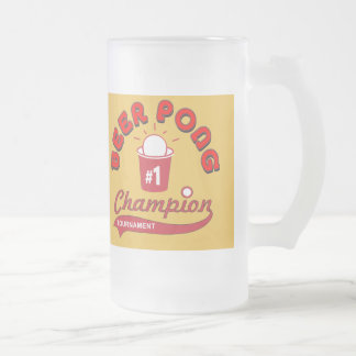 Caneca De Cerveja Vidro Jateado Troféu de Pong da cerveja