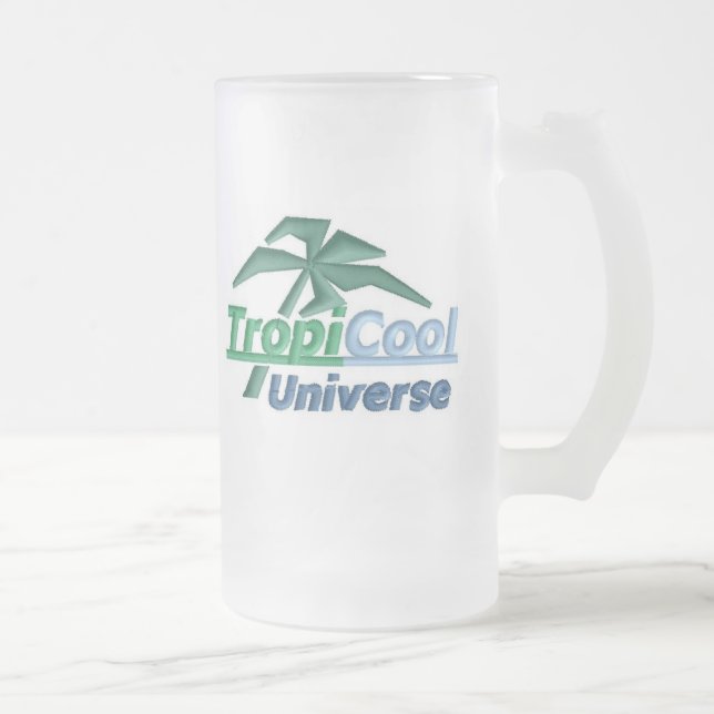 Caneca De Cerveja Vidro Jateado TropiCoolCaneta Universo (vidro) (Direita)