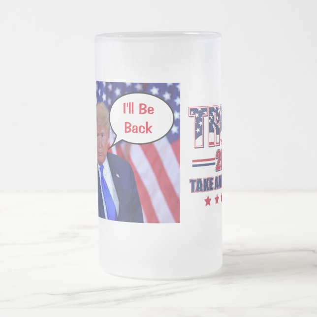 Caneca De Cerveja Vidro Jateado Trump 2024 Voltará (Centro)