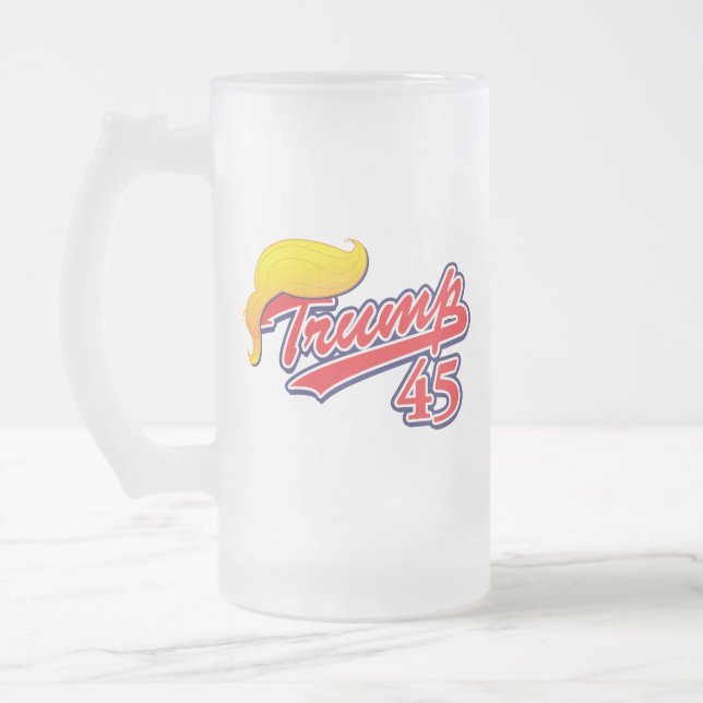Caneca De Cerveja Vidro Jateado Trump 45 (Esquerda)
