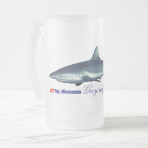 Caneca De Cerveja Vidro Jateado Tubarão-de-carne-Cinza legal