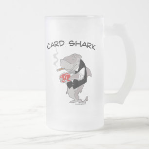 Caneca De Cerveja Vidro Jateado Tubarão de cartão