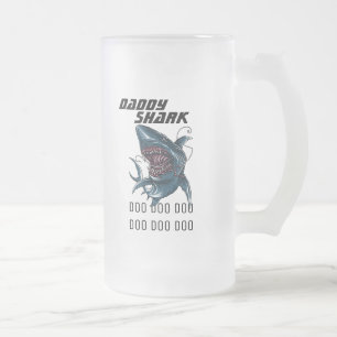 Caneca De Cerveja Vidro Jateado Tubarão Papai