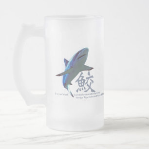 Caneca De Cerveja Vidro Jateado Tubarão-recife de cauda-negra