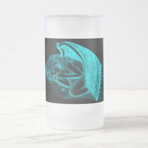 Caneca De Cerveja Vidro Jateado Um Anjo Dormindo