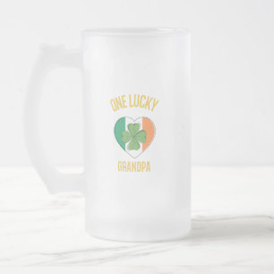 Caneca De Cerveja Vidro Jateado Um avô sortudo