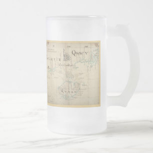 Caneca De Cerveja Vidro Jateado Um mapa autêntico de 1690 piratas