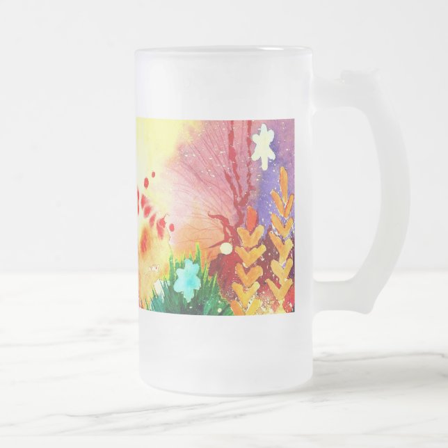 Caneca De Cerveja Vidro Jateado Um tropical (Direita)
