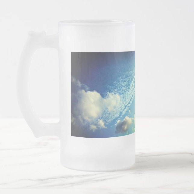 Caneca De Cerveja Vidro Jateado Uma aspersão nas nuvens (Esquerda)