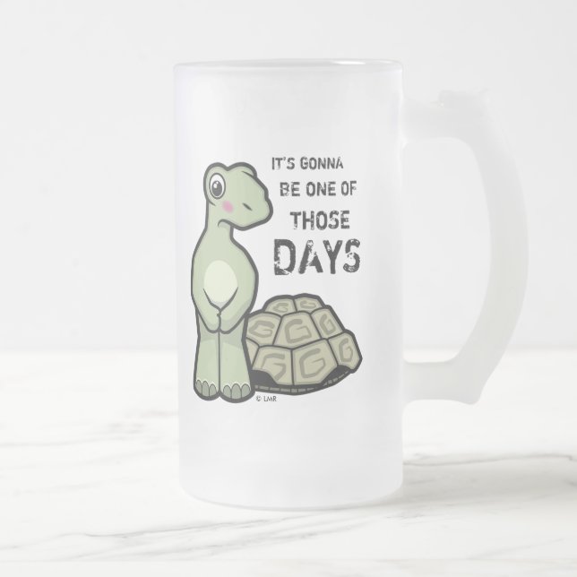 Caneca De Cerveja Vidro Jateado Uma da tartaruga bonito daqueles dias (Direita)