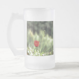 Caneca De Cerveja Vidro Jateado Uma pintura artística popular de flor selvagem