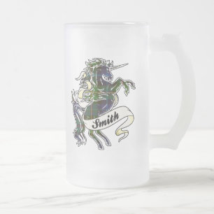 Caneca De Cerveja Vidro Jateado Unicórnio do Tartan de Smith