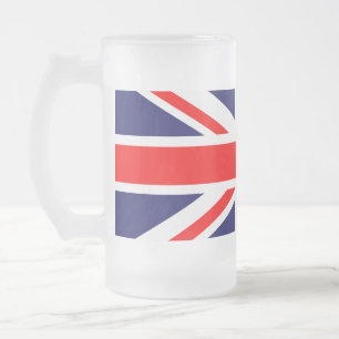 Caneca De Cerveja Vidro Jateado Union Jack Fosco Beer Mug
