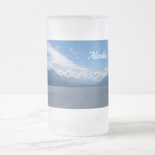 Caneca De Cerveja Vidro Jateado Uplifando Montanhas do Alasca Fosco Vidro Cama
