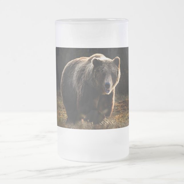 Caneca De Cerveja Vidro Jateado Urso (Centro)