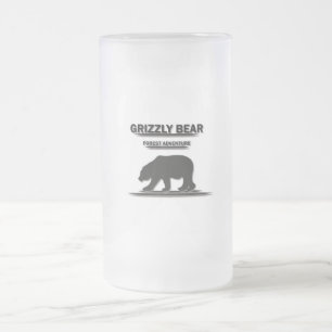 CANECA DE CERVEJA VIDRO JATEADO URSO