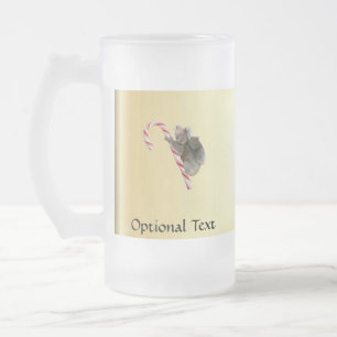 Caneca De Cerveja Vidro Jateado Urso de Koala e bastão de doces de Joey Cub