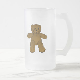 Caneca De Cerveja Vidro Jateado Urso de ursinho marrom bonito