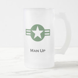 Caneca De Cerveja Vidro Jateado USA Man Up Green