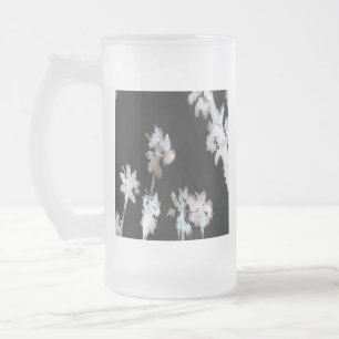 Caneca De Cerveja Vidro Jateado Vaga Palmas Tropicais Aquarela Artística Silhou