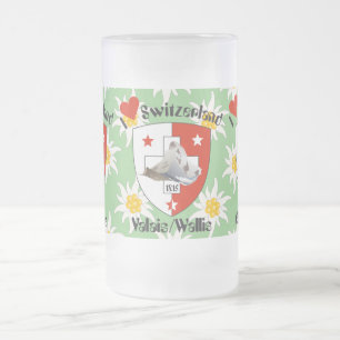 Caneca De Cerveja Vidro Jateado Valais, Wallis/Suisse/Suíça taça
