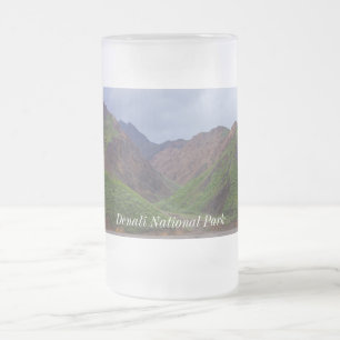 Caneca De Cerveja Vidro Jateado Vale no rio Toklat, em Denali