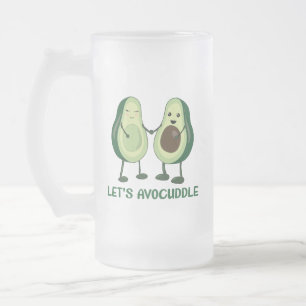 Caneca De Cerveja Vidro Jateado Vamos Avocuddle - Engraçado Avocado Pun
