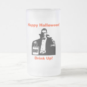 Caneca De Cerveja Vidro Jateado Vampire Halloween Mug