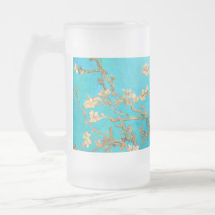 Caneca De Cerveja Vidro Jateado Van Gogh Almond Blossoms