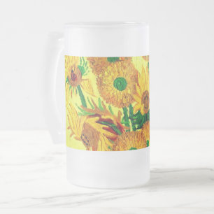 Caneca De Cerveja Vidro Jateado Van Gogh Sunflower