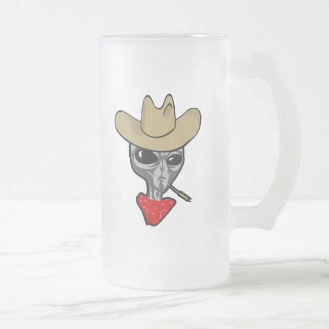 Caneca De Cerveja Vidro Jateado Vaqueiro estrangeiro (Direita)