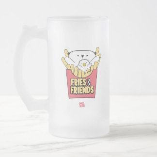 Caneca De Cerveja Vidro Jateado Vaso│Fries and friends
