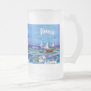 Caneca De Cerveja Vidro Jateado Veneza