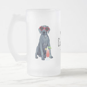 Caneca De Cerveja Vidro Jateado Verão Grande Fosco de vidro de dinamarquês