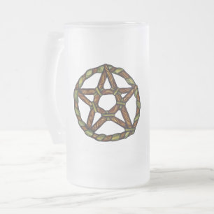 Caneca De Cerveja Vidro Jateado Verdadeiro Bruxo Pentágono Nature Wicca