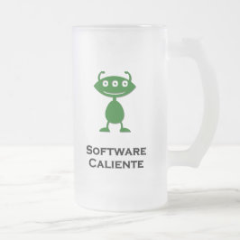 Caneca De Cerveja Vidro Jateado Verde com software triplo