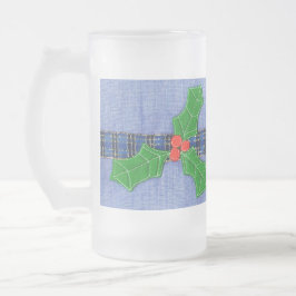 Caneca De Cerveja Vidro Jateado Verde Holly