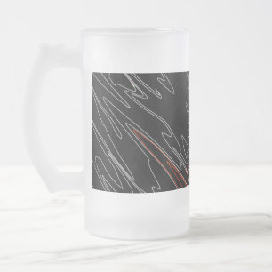 Caneca De Cerveja Vidro Jateado Vermelho Preto Marmoreado