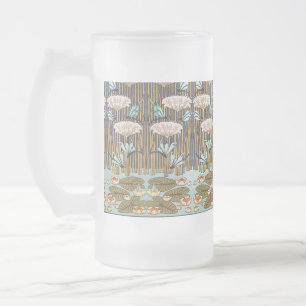 Caneca De Cerveja Vidro Jateado Verneuil Libélula Nenúfar Arte Nouveau: Vintage