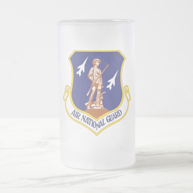 Caneca De Cerveja Vidro Jateado Veterano Militar da Guarda Nacional da Air (Centro)