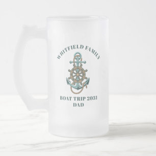 Caneca De Cerveja Vidro Jateado Viagem de Barcos de Cruzeiro da Família Náutica 