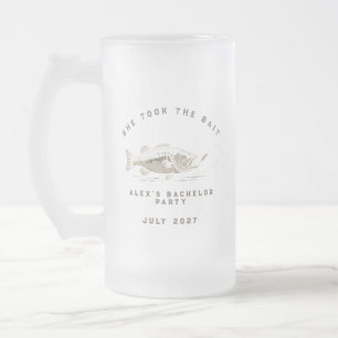Caneca De Cerveja Vidro Jateado Viagem de Fim de Semana com Tema de Pesca Elegante