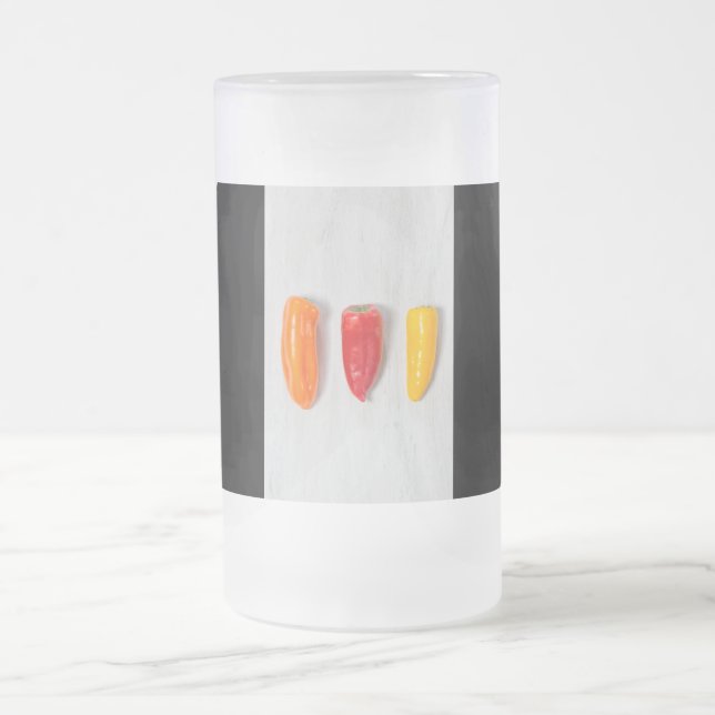 Caneca De Cerveja Vidro Jateado Vida Estática do Pepper (Centro)