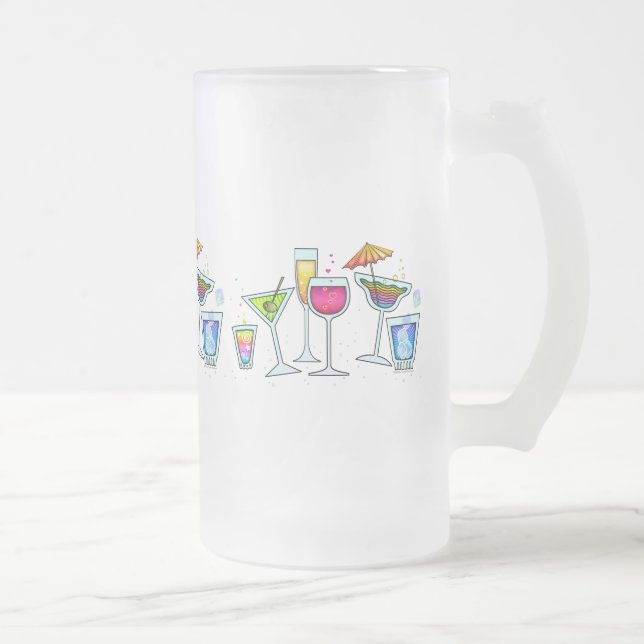 CANECA DE CERVEJA VIDRO JATEADO VIDRAÇAS DE COCKTAIL FOSCOS (Direita)