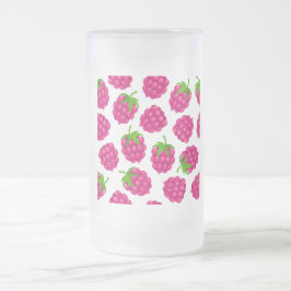 Caneca De Cerveja Vidro Jateado vidro com fruta de framboesa de verão