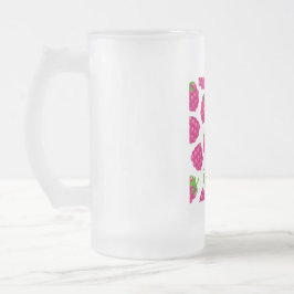 Caneca De Cerveja Vidro Jateado vidro com fruta de framboesa de verão