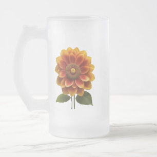 Caneca De Cerveja Vidro Jateado Vidro de Fosco de Radiação Sunflower - 16 oz